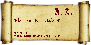 Mózer Kristóf névjegykártya