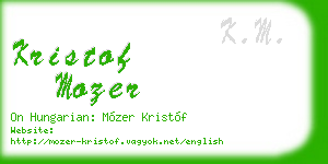 kristof mozer business card